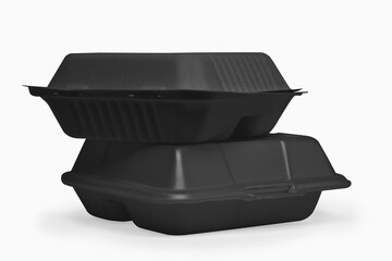 natural plant fiber food box on white background