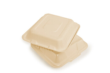 natural plant fiber food box on white background