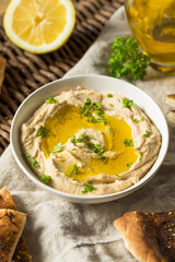 Organic Homemade Chickpea Hummus with PIta