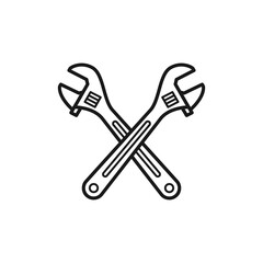 Adjustable wrench icon vector illustration.