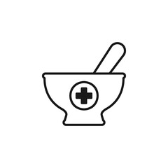 Mortar and pestle icon vector illustration
