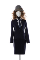 school teacher uniform on a mannequin isolated on white background