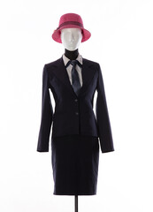 school teacher uniform on a mannequin isolated on white background