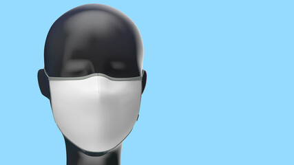 Protective medical facial mask digital mockup template