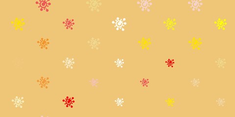 Light Red, Yellow vector template with flu signs.