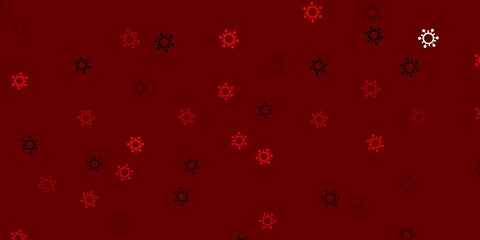 Light red vector background with covid-19 symbols.