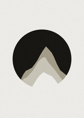 Plum Purple color Mountains rocks silhouette art logo design illustration