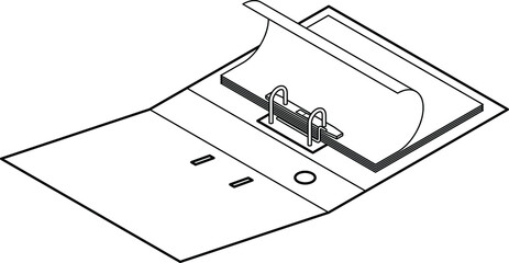 An open lever arch file with some paper.