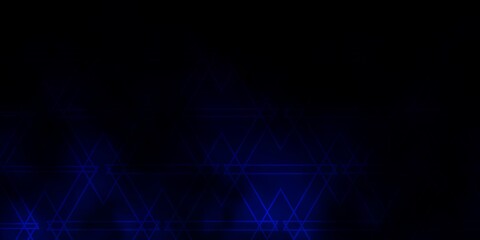 Dark BLUE vector layout with lines, triangles. Triangles on abstract background with colorful gradient. Pattern for commercials.