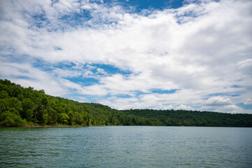 Blue Sky with Clouds Over Brookville Lake 
