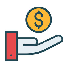 Cash In Hand or Cash in Pocket Sign 