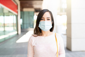 Caucasian Woman Wearing Face Mask