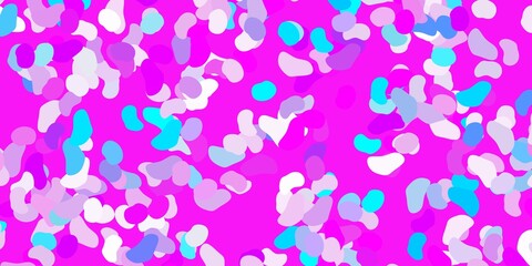 Light pink, blue vector background with random forms.