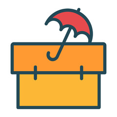 Umbrella and Bag presenting the Safe trading. 