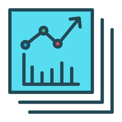 Financial Report Concept, Stack of Paper Vector Color Icon Design, Business and Finance Symbol on white background  