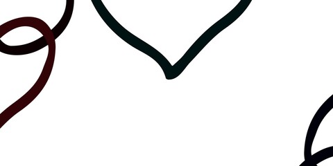 Light Blue, Red vector template with doodle hearts.