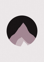 Turquoise color Mountains rocks silhouette art logo design illustration