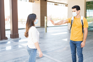 Couple Maintaining Social Distance During COVID19