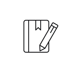 notebook note pen icon vector