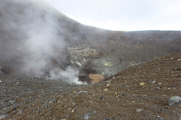 The volcano Lokon crater at Manado
