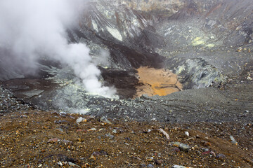The volcano Lokon crater at Manado
