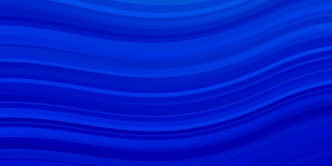 Light BLUE vector pattern with curved lines. Colorful geometric sample with gradient curves.  Template for cellphones.