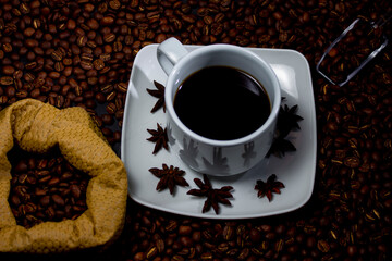 Coffee beans drying in the sun 