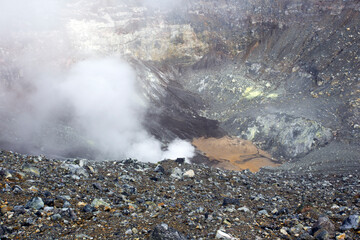 The volcano Lokon crater at Manado
