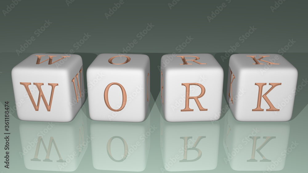 Poster work built by dice letters and color crossing for the related meanings of the concept by 3d renderin