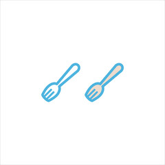 Obraz premium fork icon flat vector logo design trendy