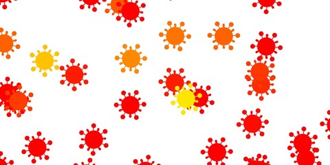 Light orange vector backdrop with virus symbols.