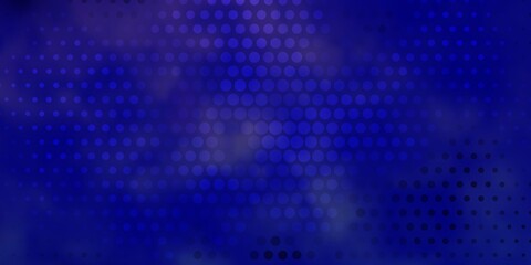 Dark Purple vector backdrop with circles. Glitter abstract illustration with colorful drops. Pattern for websites, landing pages.