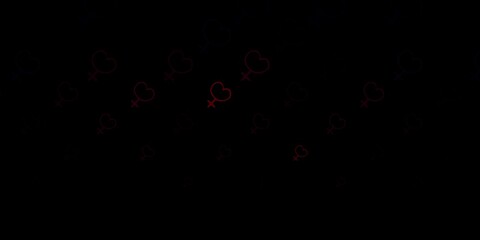 Dark Pink vector backdrop with woman's power symbols.