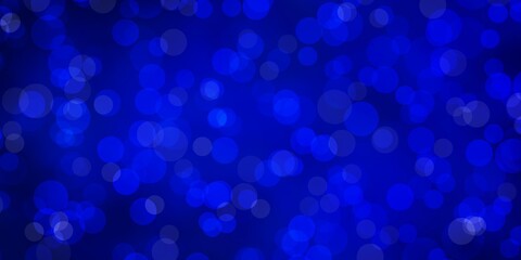 Dark BLUE vector template with circles. Modern abstract illustration with colorful circle shapes. New template for a brand book.