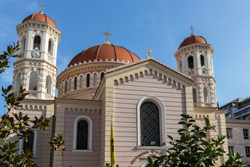Fototapeta na wymiar Metropolitan Church at the center of city of Thessaloniki, Greece