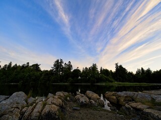 Sunset at the rocky shore of Victoria BC