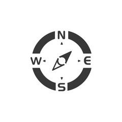 Compass. North east direction. Icon. Weather and map glyph vector illustration
