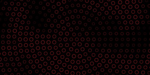 Dark Red vector background with circles. Illustration with set of shining colorful abstract spheres. Pattern for wallpapers, curtains.