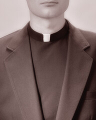 close up of priest's collar