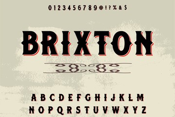 typography vector, vintage font, letters and numbers, alphabet design