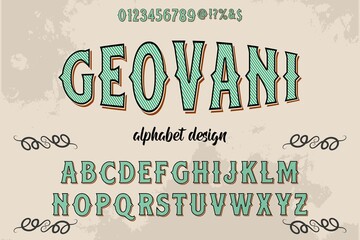 typography vector, vintage font, letters and numbers, alphabet design