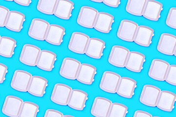 Pattern made of food delivery package or lunch box.