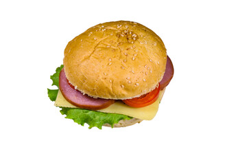 Fresh hamburger isolated on the white background