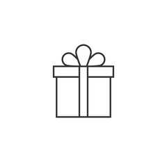 Giftbox icon line sign. Vector isolated gift illustration