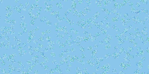 Light blue, green vector doodle pattern with flowers.