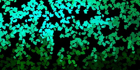 Dark green vector backdrop with chaotic shapes.