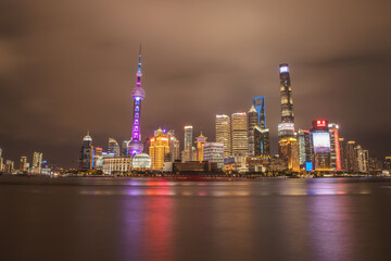 shanghai skyline at night 