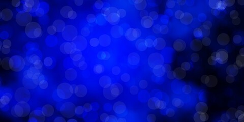Dark BLUE vector texture with circles. Abstract illustration with colorful spots in nature style. Design for your commercials.