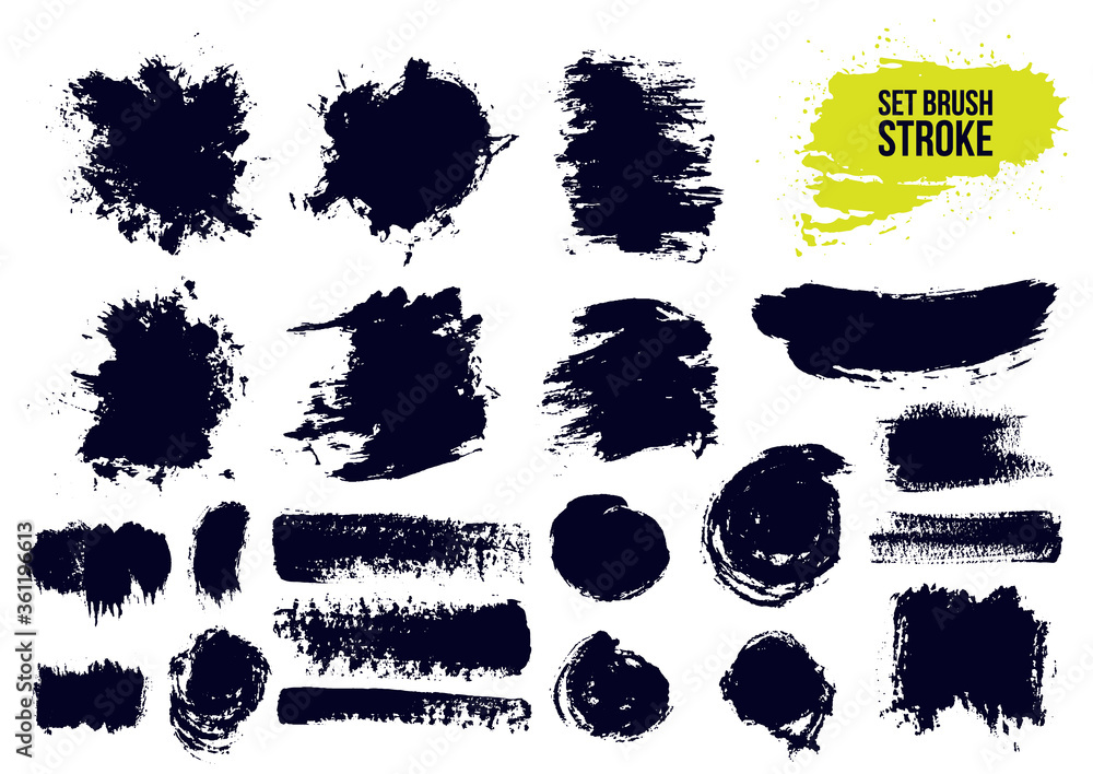 Poster set of brush strokes text boxes. paintbrush grunge design elements. dirty artistic design elements, 