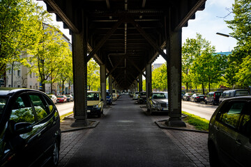 road beneath a bridge in berlin © DEN